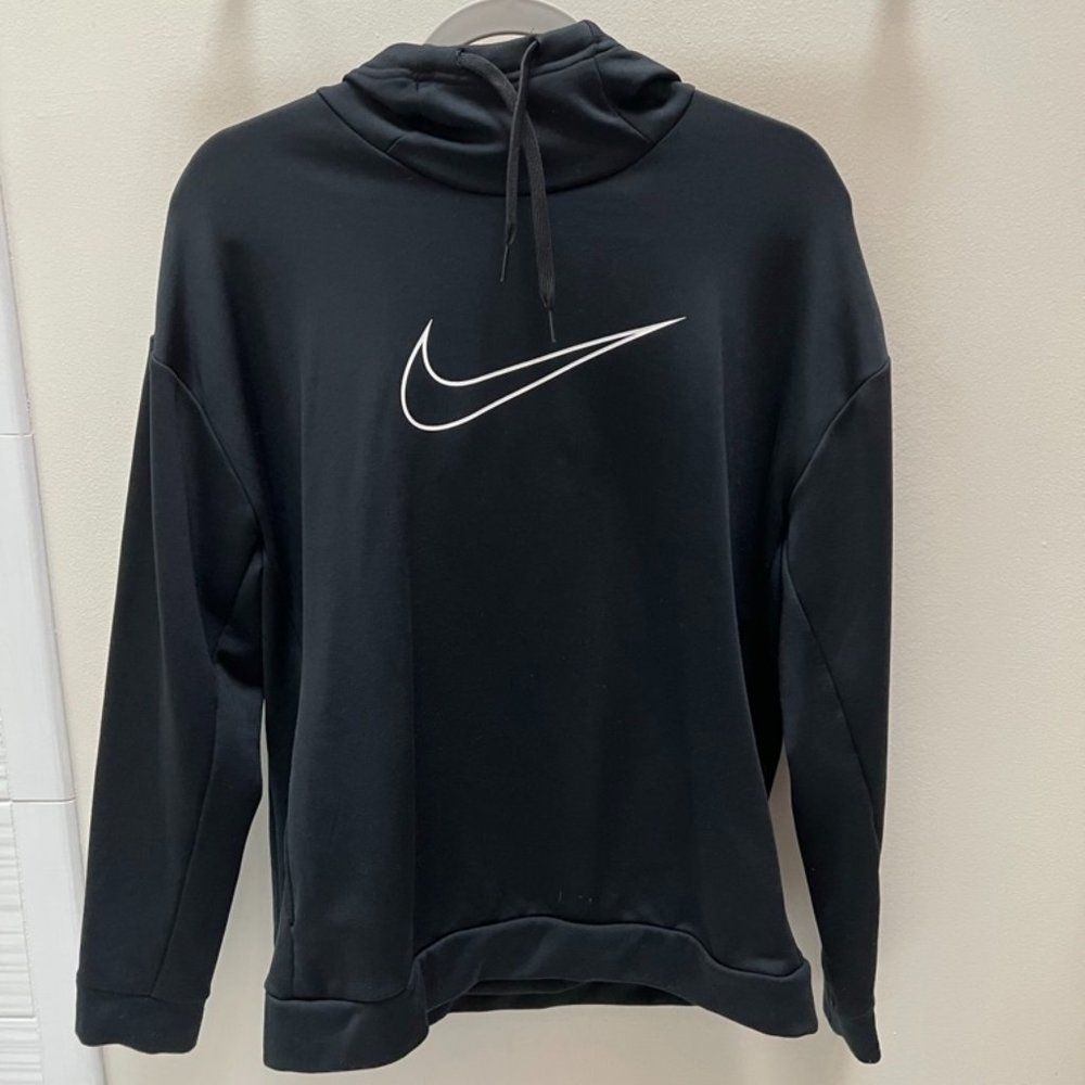 Black and White Nike Hoodie- Women's Size Medium